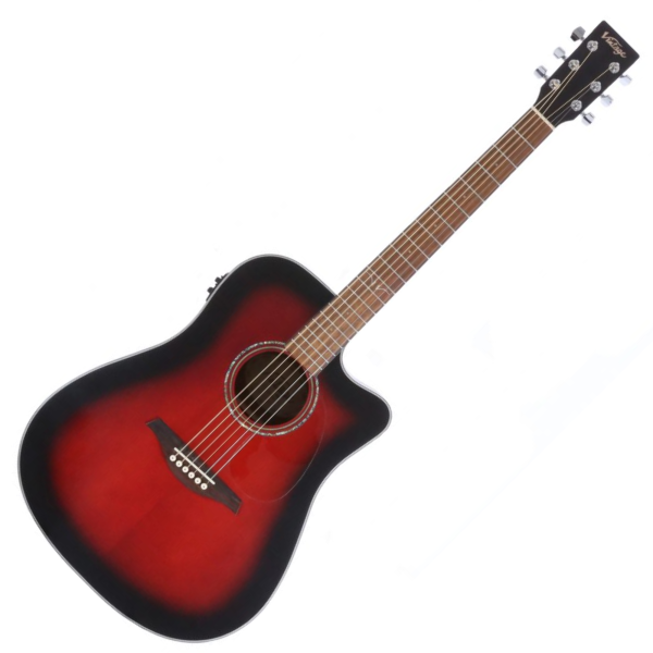 Violão Vintage VEC 501 BGD EL AC Dreadnought Cutway - Imagem 2