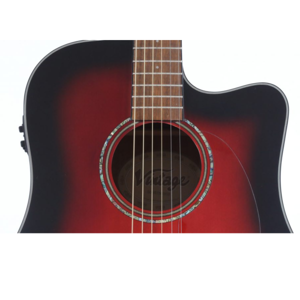 Violão Vintage VEC 501 BGD EL AC Dreadnought Cutway - Imagem 4