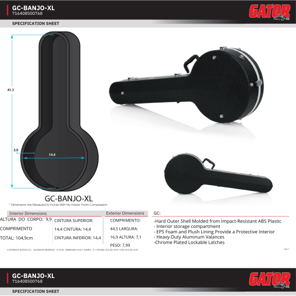 Case Banjo Gator GC Banjo Xl - Imagem 6