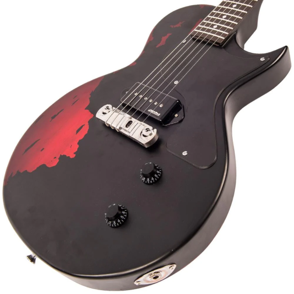 Guitarra Vintage Icon V120MRBK Black On Cherry Red - Imagem 2