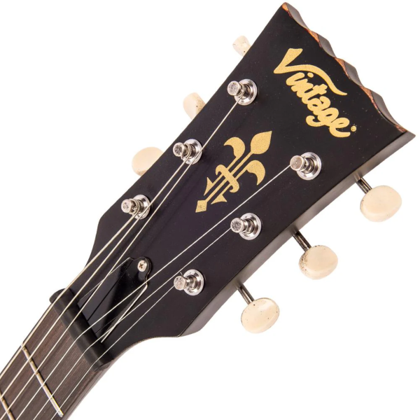 Guitarra Vintage Icon V120MRBK Black On Cherry Red - Imagem 8