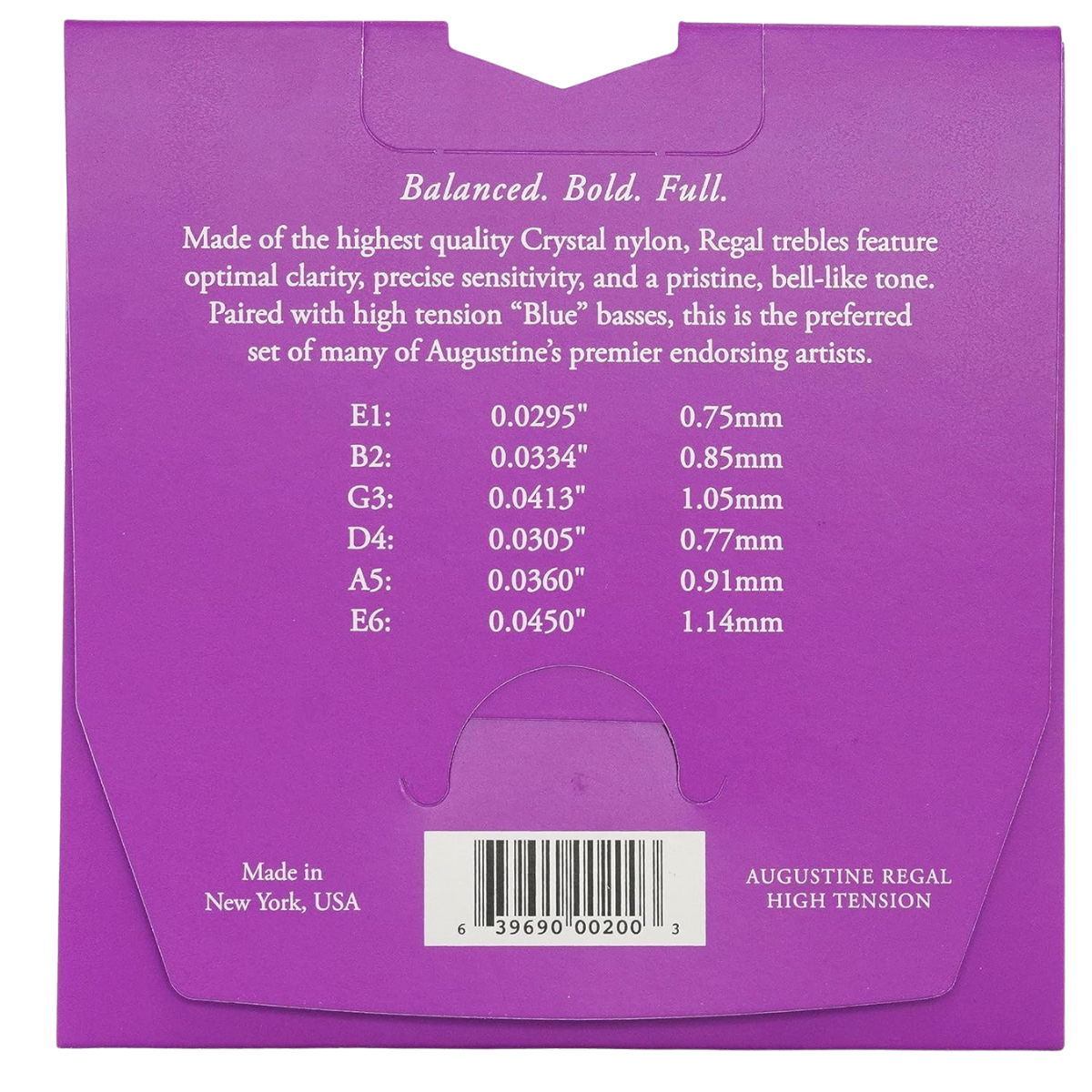 Encordoamento Augustine Regal Blue para Violão Nylon - Imagem 2