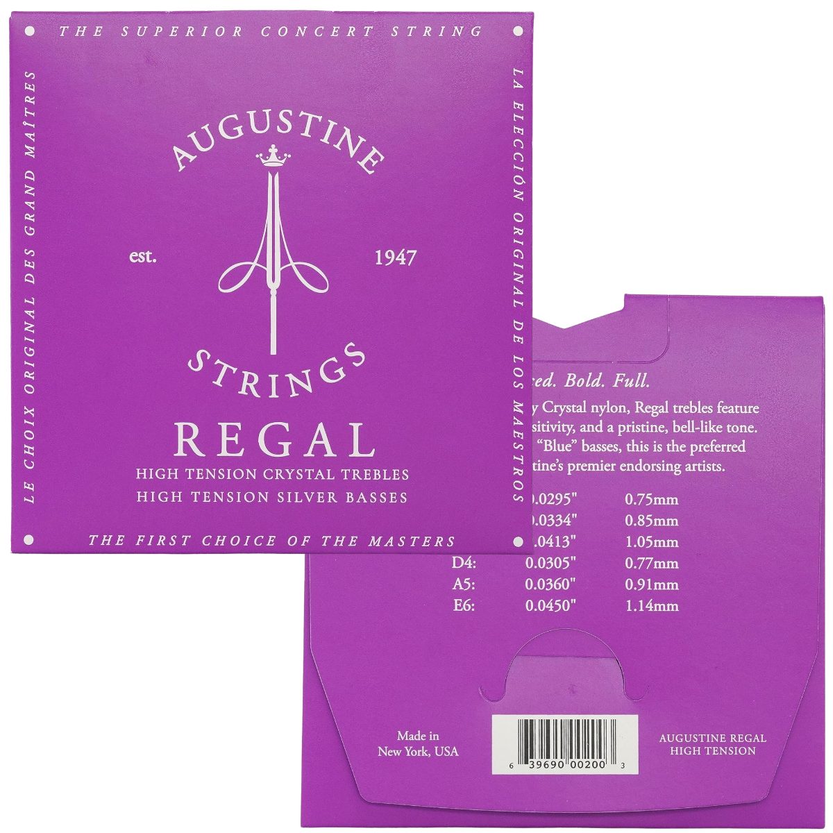 Encordoamento Augustine Regal Blue para Violão Nylon - Imagem 3