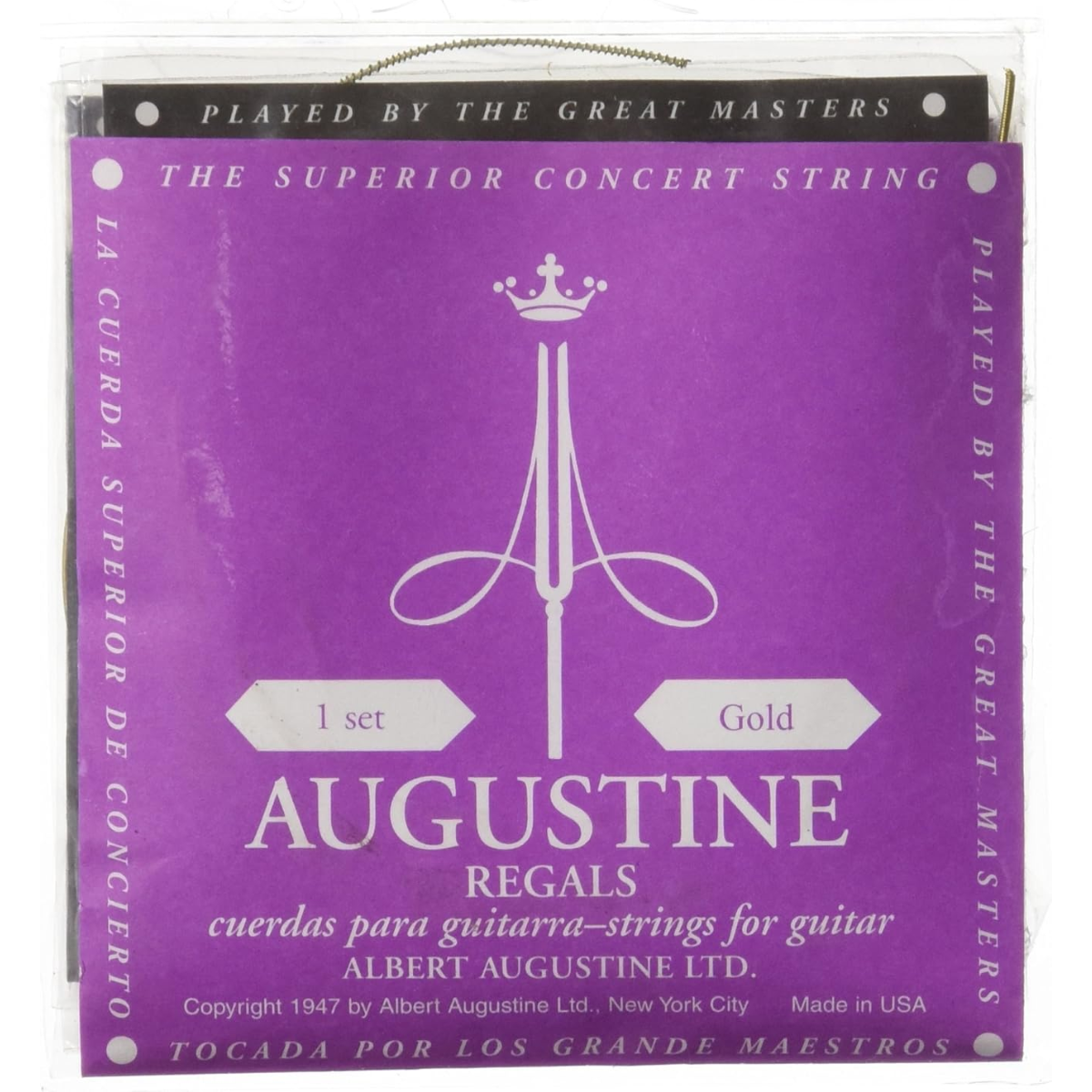 Encordoamento Augustine Regals Gold Violão Nylon High Tension - Imagem 2