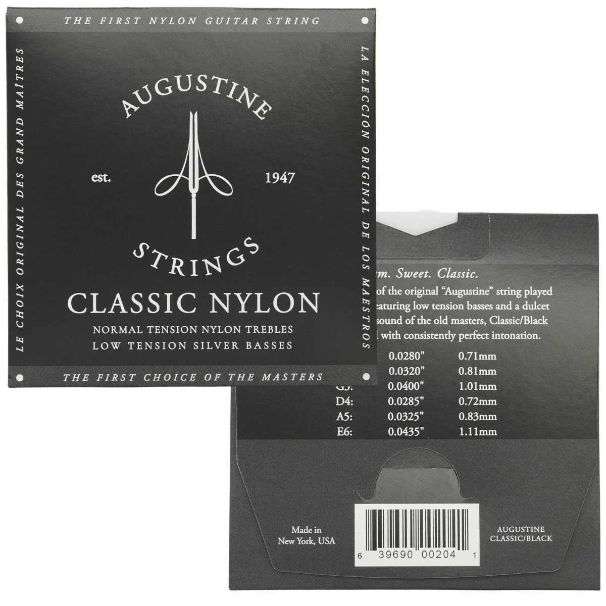 Encordoamento para Violão Augustine Classic Black Baixa Tensão - Imagem 2