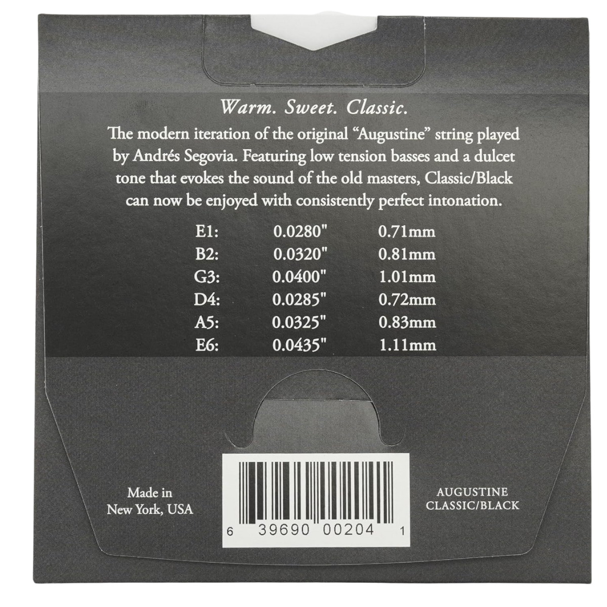 Encordoamento para Violão Augustine Classic Black Baixa Tensão - Imagem 3
