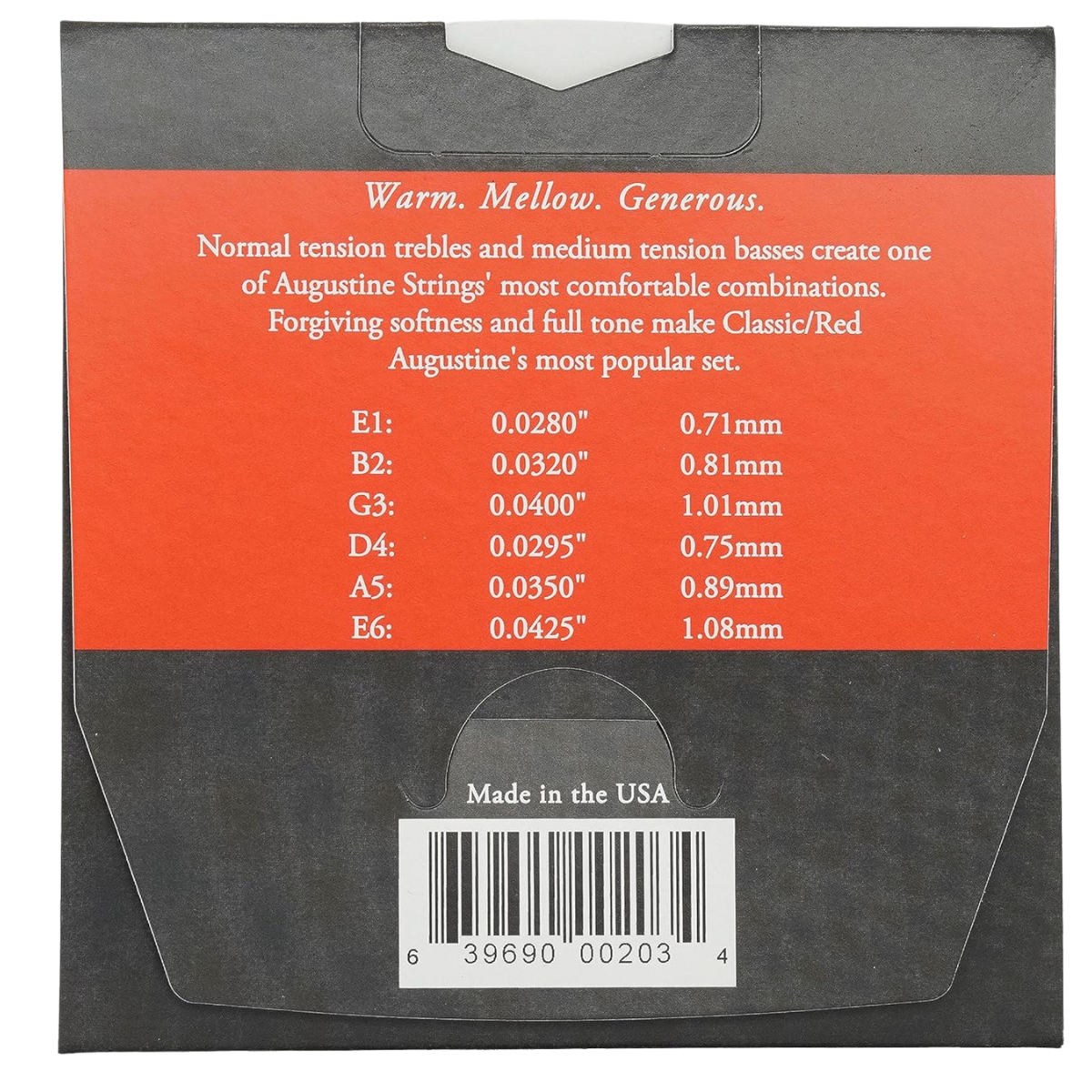Encordoamento para Violão Augustine Classic Red Tensão média - Imagem 3