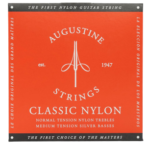 ENC.AUGUSTINE CLASSIC/RED NT NYLON TREBLES MT SILVER BASSES