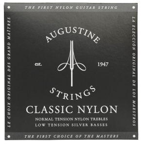 ENC.AUGUSTINE CLASSIC/BLACK NT NYLON TREBLES LT SILVER BASSES
