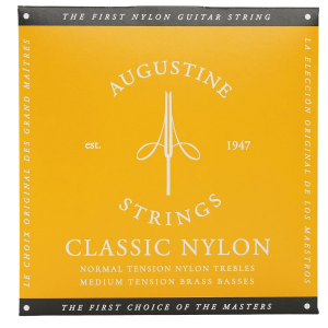 ENC.AUGUSTINE CLASSIC/GOLD NT NYLON TREBLES MT BRASS BASSES