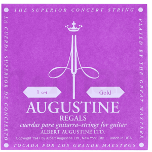 ENC.AUGUSTINE REGAL/GOLD HT NYLON TREBLES MT BASSES