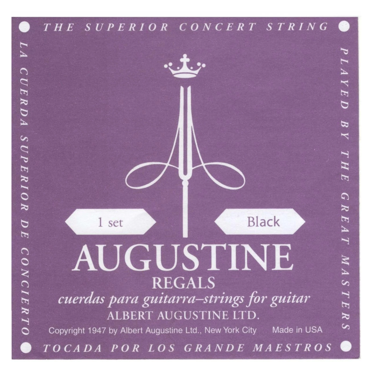 ENC AUGUSTINE REGAL/BLACK HT NYLON TREBLES LT BASSES